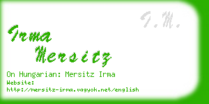 irma mersitz business card